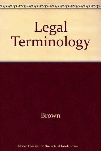 Legal Terminology 0135284074 Book Cover