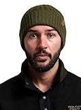 JACK PYKE Merino Wool Beanie Hat Unisex – Lightweight & Warm Winter Beanie Hats for Women & Men, Cable Knit Design, Foldable & Practical, Ideal for Outdoor Wear - Brown