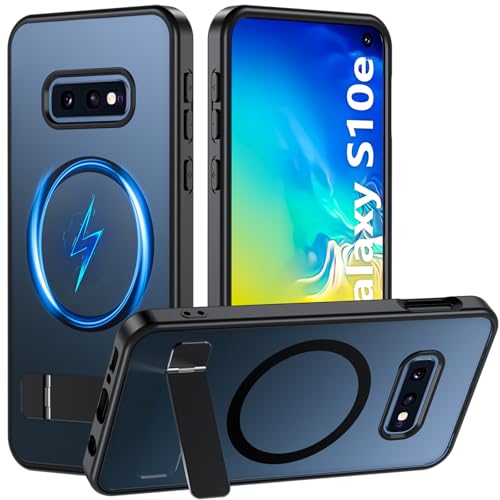 BESINPO Magnetic Case for Samsung Galaxy S10e, [Built-in Invisible Kickstand][Military Grade Shockproof] Slim Translucent Matte Phone Case for Galaxy S10e 5.8 inch (Black) by BESINPO - Used condition - US$11.21