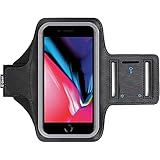 i2 Gear Armband for iPhone SE 2020, 8, 7, 6, 6S with Screen Protector (Jet Black)