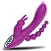 3 in 1 G-Spot Rabbit Anal Dildo Vibrator Adult Sex Toys with 7 Vibrating Modes for Women - Adorime Silicone Waterproof Rechargeable Clitoris Vagina Stimulator Massager Sex Things for Solo or Couples 