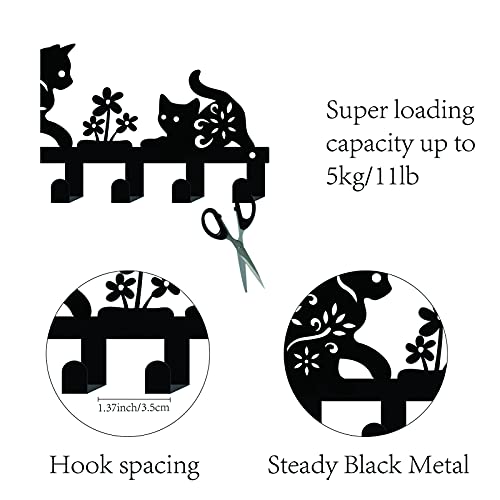 Creatcabin AJEW-WH0156-050-US21 Metal Key Holder Black Key Hooks Wall Mount Hanger Decor Hanging Organizer Rock Decorative thumb #2