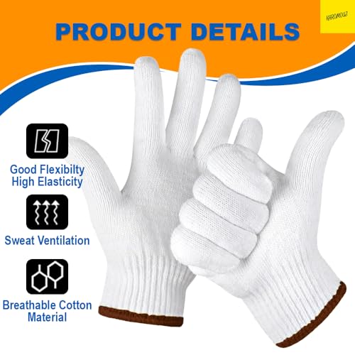 Image of karomouj Blade-Resistant Hand Gloves with Cut Proof Safety, Anti Cut Resistant Glove for Chopping Food Vegetables and Kitchen use (White 1 Pair)