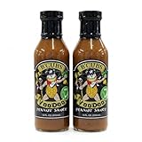 B'Cubs® Voodoo Peanut Sauce MILD, Bold, Nutty, Sweet with a Touch of Spice, Versatile Dip, Drizzle, Marinade & Stir Fry, 2 Pack (2 x 12oz Glass Bottles) Texas Made