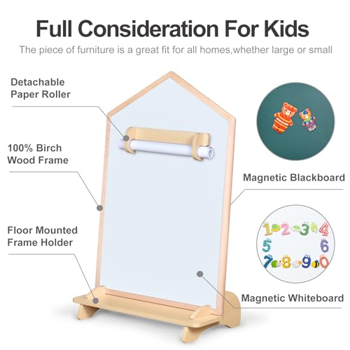 KRAND House Design Double-Sided Magnetic Drawing Board w/Detachable Roller for Kids, Extra Large Art Easel for Toddlers Boys and Girls Gift (Wall Mountable) by KRAND - Image 7