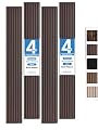 Mollywell Wood Panels for Wall, Walnut, 4 Pcs, 94.5x12.5 in