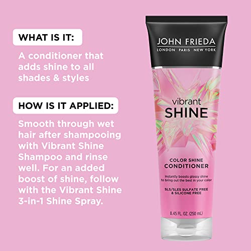 John Frieda Vibrant Shine Shampoo, Hydrating Conditioner with Rosehip Oil for Glossy & Shiny Hair, Enhances Shine for Radiant, Glossy Hair Across All Shades, Styles, & Textures. 8.45 Oz - Thumbnail 5