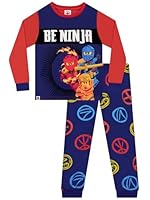 LEGO Ninjago Schlafanzug Jungen, Langarm Pyjama Kinder, Schlafanzüge für Jungen, Schlafanzug Kinder, Blau 122