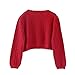 Baby Cropped Knit Cardigan Shrugs Sweaters Toddler Girls Casual Long Sleeve Button Down Sweaters Baby Red 4-5 Years