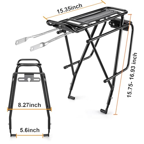 CXWXC Parrilla Trasera para Bicicleta - Parrilla de Carga para Bicicletas compatible con ruedas 26”-29” y 700c miniatura 5