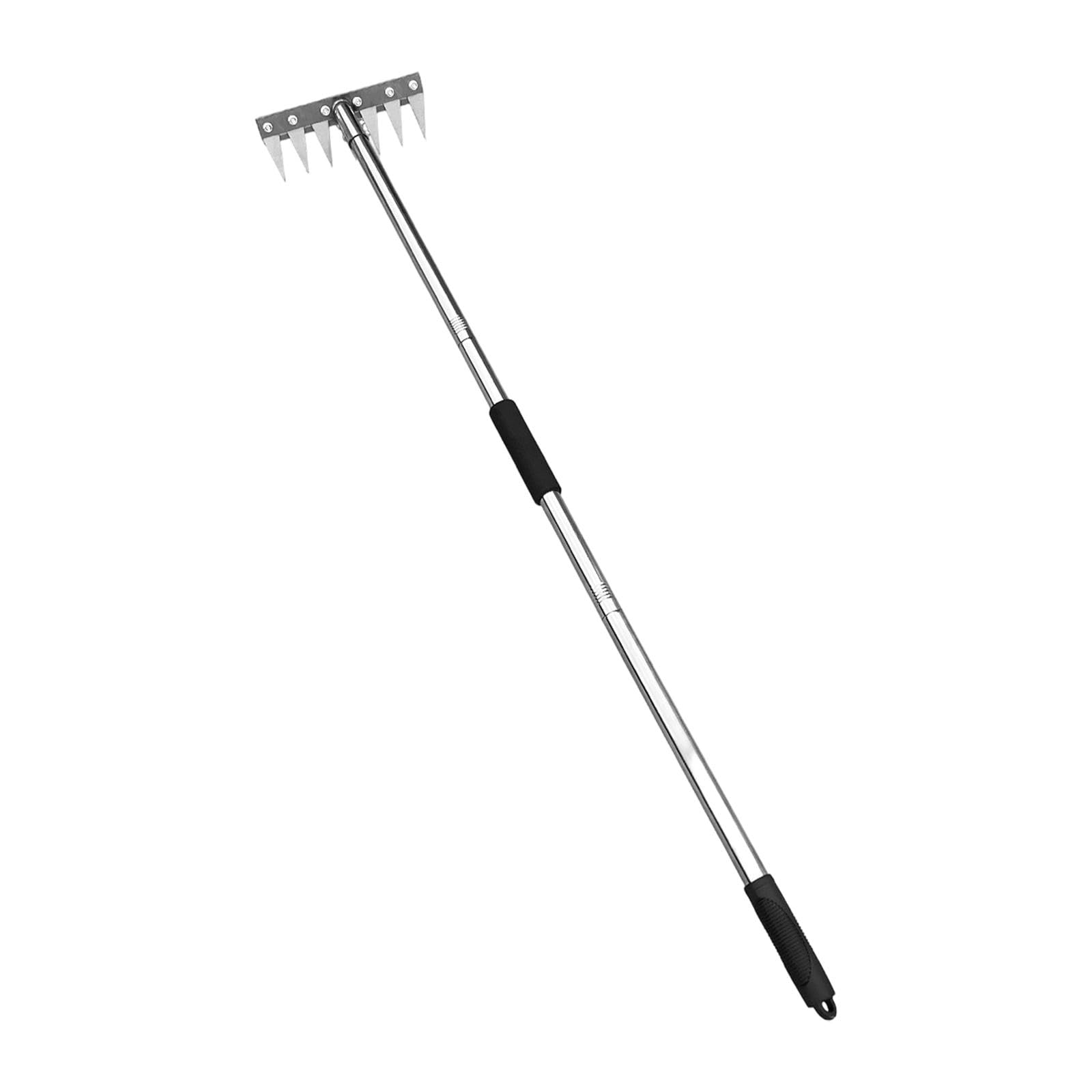 Estirpatore Manuale Erbacce Rastrello Diserbante Portatile Acciaio Inossidabile Impugnatura Ergonomica Funzione Multifunzione Adatto a Giardinaggio Se, 7 Denti