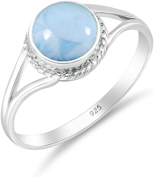 Silver ring for women natural stone ring handmade bohemian jewelry round shape 925 sterling silver bezal set minimalist ring men promise ring RB-04-P