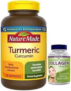Nature Made® Turmeric Curcumin 500 mg, Herbal Supplement for Antioxidant Support, 180 Capsules, 180 Day Supply + Bonus: (...