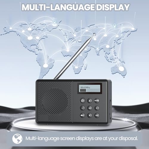Arafuna Radio Portatil Pequeña Recargable, Radio FM/Dab con 40 Emisoras Presintonizadas, Radios Pequeñas Digitales con Temporizador De Apagado, Despertador Doble - imagen 7