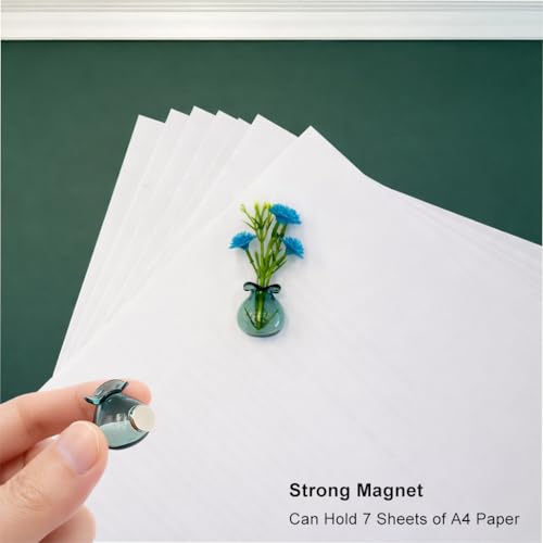 Mini Vase Magnets for Fridge, 10pack Cute Tiny Magnetic Glass Vases Refrigerator Accessories, Real Flowers Pot Magnet, Funny Aesthetic Plant Pot Locker Office Kitchen Decoration, Small Magnet Bud by DUMPILL - Used condition - Image 2