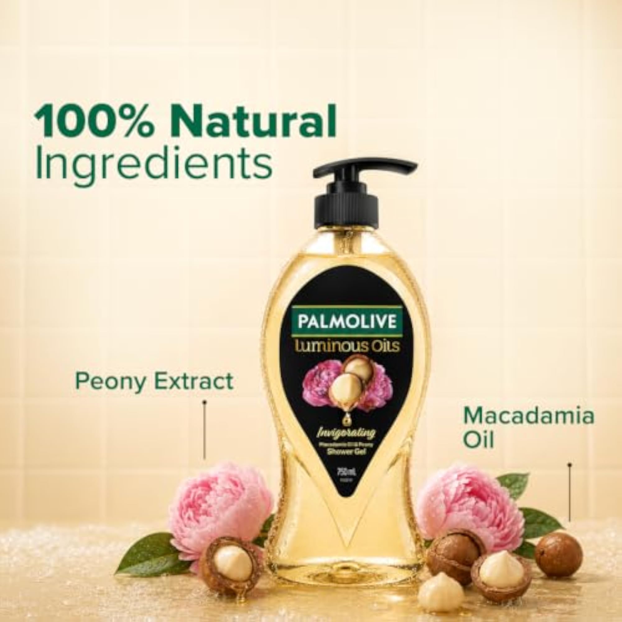 Luminous Oil Invigorating Body Wash, Natural Macadamia & Peony Extracts