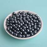 500pcs Perles en Plastique Rondes Noires 8mm, Perles Fausses Rondes avec Trou pour Décor Bricolage Bracelet Collier Boucles d'Oreilles