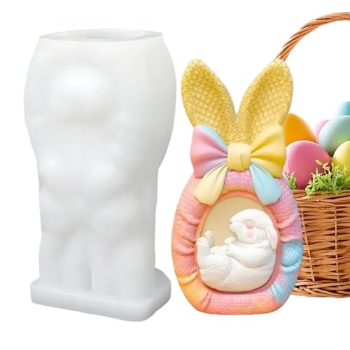 Moldes de silicona para velas, 3D, reutilizables, moldes de silicona, para manualidades de Pascua, tartas, resina, jabón, velas, chocolate, dulces, decoración