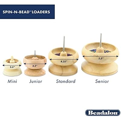 Beadalon Spin-N-Bead, Mini Size Bead Spinner Bowl Includes 1 Curved Big Eye Needle for Easy Bead Stringing and Jewelry Making, Natural
