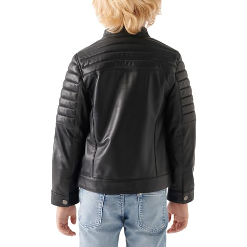 Trifoliate Boys Motorcycle Cafe Racer Sheepskin Biker Leather Jacket Kids4