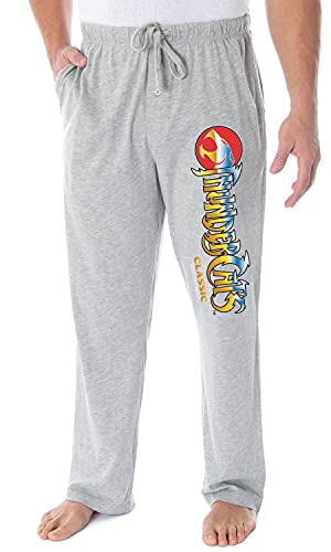 Thundercats Men's Classic Cartoon Logo Adult Loungewear Sleep Pajama Pants (Large) Heather Grey