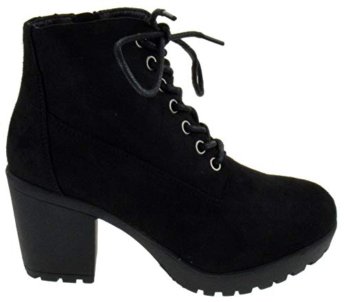Forever Plus Womens Chunky Heel Platform Side Zipper Booties2