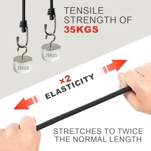 Image of Serplex 8PCS Bungee Cords 24 Inches Elastic with Dual End Hooks for Luggage