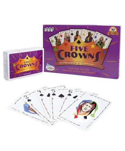 Image of Awestuffs Family Board Games for Adults and Kids - Ages 8 and up, 2 to 8 Players (Five Crowns)