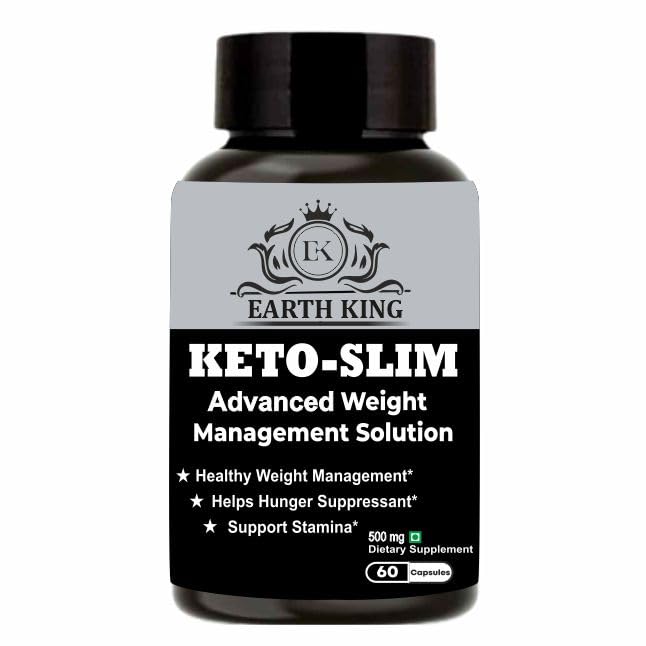 EARTH KING Keto Slim Advanced Weight Management Supplement Supports Fat Loss & Appetite Suppressant for Men & Women – 500mg 60 Capsules (Pack of 1) EARTH KING Keto Slim Advanced Weight Management Supplement Supports Fat Loss & Appetite Suppressant for Men & Women – 500mg 60 Capsules (Pack of 1)