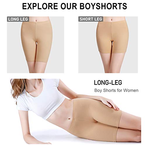 Image of wirarpa Women's Cotton Boy Shorts Underwear Anti Chafing Soft Biker Short Plus Boy Shorts Panties 4 Pack, Multicolor05-4 Pack