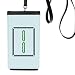 Mahjong Bamboo Bar 2 Tiles Pattern Phone Wallet Purse Hanging Mobile Pouch Black Pocket