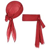 Zando Pirate Costume Women Pirate Party Decorations Men Pirate Hat Pirate Head Scarf Pirate Sash...