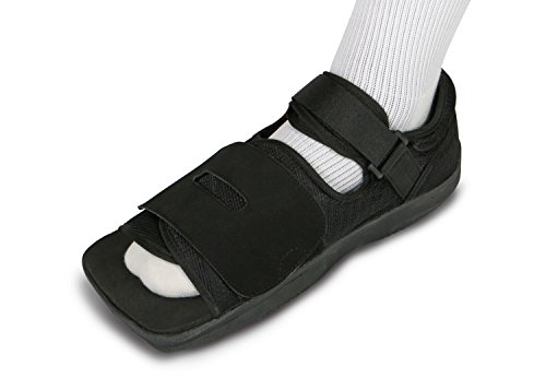 Medline ORT30310P Square Toe Post-Op Shoes, Black