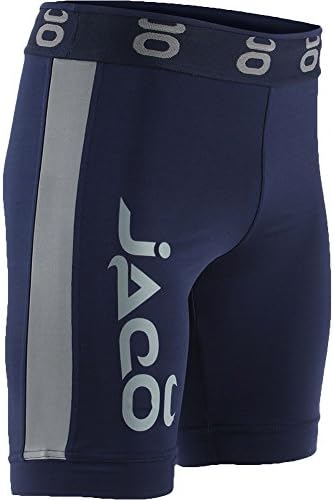 Jaco Vale Tudo Fight Shorts Long - Navy/Silverlake-XXLarge