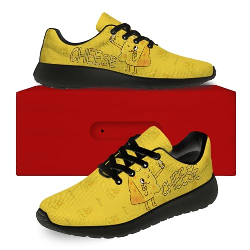 Cheese Shoes Mens Womens Breathable Comfortable Lightweight Tennis Running Shoes Walking Sneakers Gifts for Him Her2