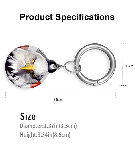 Image of ZEKICE AirTag Holder with Anti-Scratch Protective Cover,Securely Attach to Your Keys,Bag or Pet Collar(American Flag Bald Eagle)