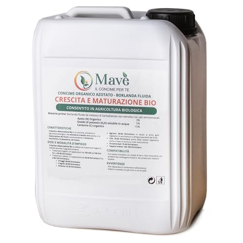 Borlanda fluida biologica 25,6 kg per piante - concime biologico per alberi, orto, frutta - Mavè crescita e maturazione bio