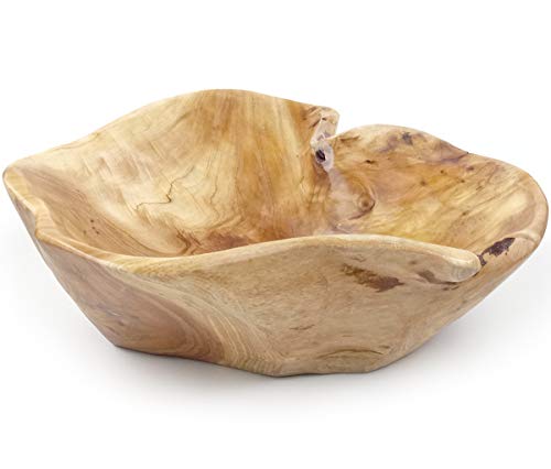 Eweigeer Wooden Fruit Salad Serving Bowl Hand-Carved Root Bowls Creative Living Room Real Wood Candy Bowl 8"-10" #TOP2