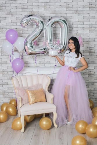 Image of Number 0 Balloons Birthday Decorations, 40In Silver Balloons for Men Women | Eye-catching Appearance, Perfect Decorative Centerpieces, Convenient Self-sealing Structure, Widely for Various Occasions