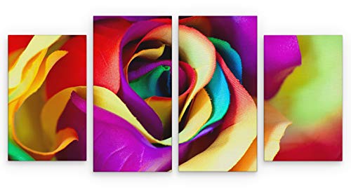 Lienzo decorativo para pared con diseño de flores de colores abstractos y panorámicas tamaño A1, A2, A3, para tu sala de estar, 4 Pannel 131 * 60 CM Cover