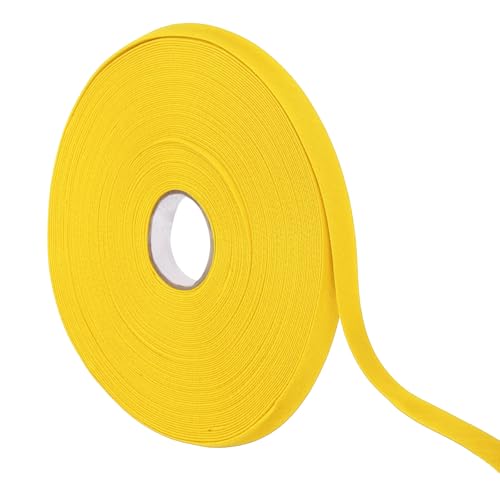 YELARXI Double Fold Bias Tape for Sewing, Quilt Binding Cotton Bias Tape Double Fold 1/2 Inch 25 Yards Fit for Hemming Seaming DIY Crafts Piping - (Yellow)