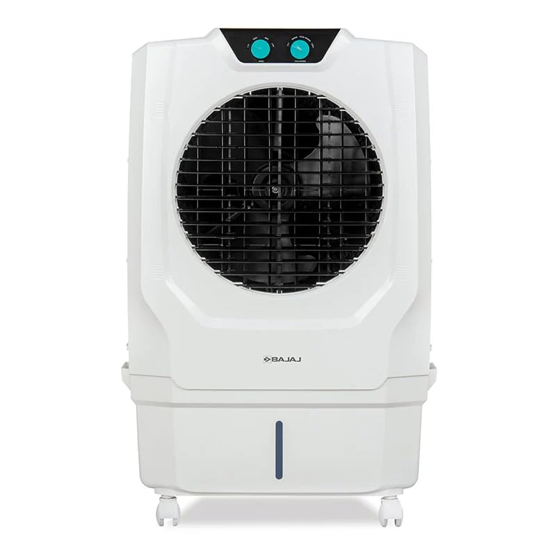 Bajaj Shield Series Specter 55 Litre Desert Air Cooler for home with Dura Marine Pro Pump| Dura Tuff Pro Motor| 3-Yr Warranty | Hexacool & TurboFan Technology | Ice Chamber | 3-Speed Control | White