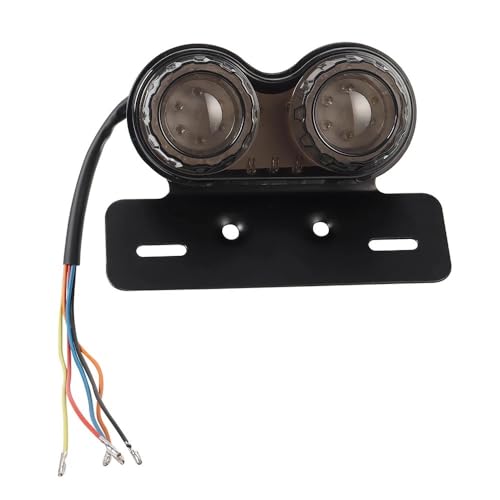 Feu de stop arriere moto universel double avec support plaque d'immatriculation 12V