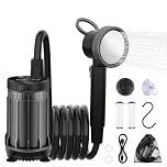 Uplayteck Portable Camping Shower - 8000mAh Rechargeable Outdoor Shower Pump with Filtered Showerhead, Intelligent LED Display, IPX8 Waterproof Camping Shower Kit for Hiking, RV, Car Washing, Pet Bath