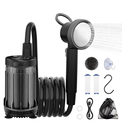Uplayteck Portable Camping Shower - 8000mAh Rechargeable Out