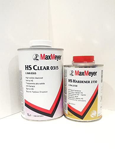 Maxmeyer Hs Trasparente Clear 0315 + Catalizzatore Vernice Auto Carrozzeria 1Lt