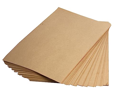 Clairefontaine - Ref 975006C - Papel Kraft (25 hojas) - Tamaño 70 x 100cm - Marrón natural, lado liso y lado acanalado, papel de 120 g/m², sin ácidos, pH neutro