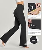 IUGA Flared Leggings with Pockets Yoga Pants for Women High Waist Wide Leg Trousers for Work Workout - Image 6
