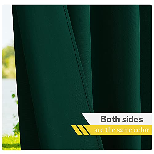 Nicetown Outdoor Curtains For Patio Waterproof Set Of 2, Tab Top Thermal Insulated Light Reducing Patio Curtains For Keep Warm In Winter & Keep Cool In Summer, Hunter Green, W55 X L84 #TOP6