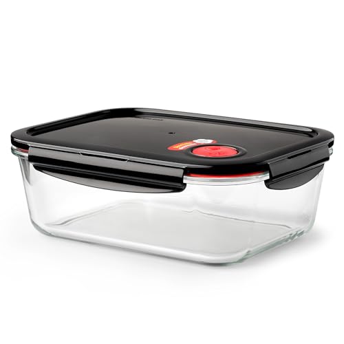 Lock & Lock Frischhaltedose aus Glas mikrowellengeeignet - Oven Glass - Auflaufform eckig mit Deckel für Backofen, Mikrowelle & zum Einfrieren, 2 Liter